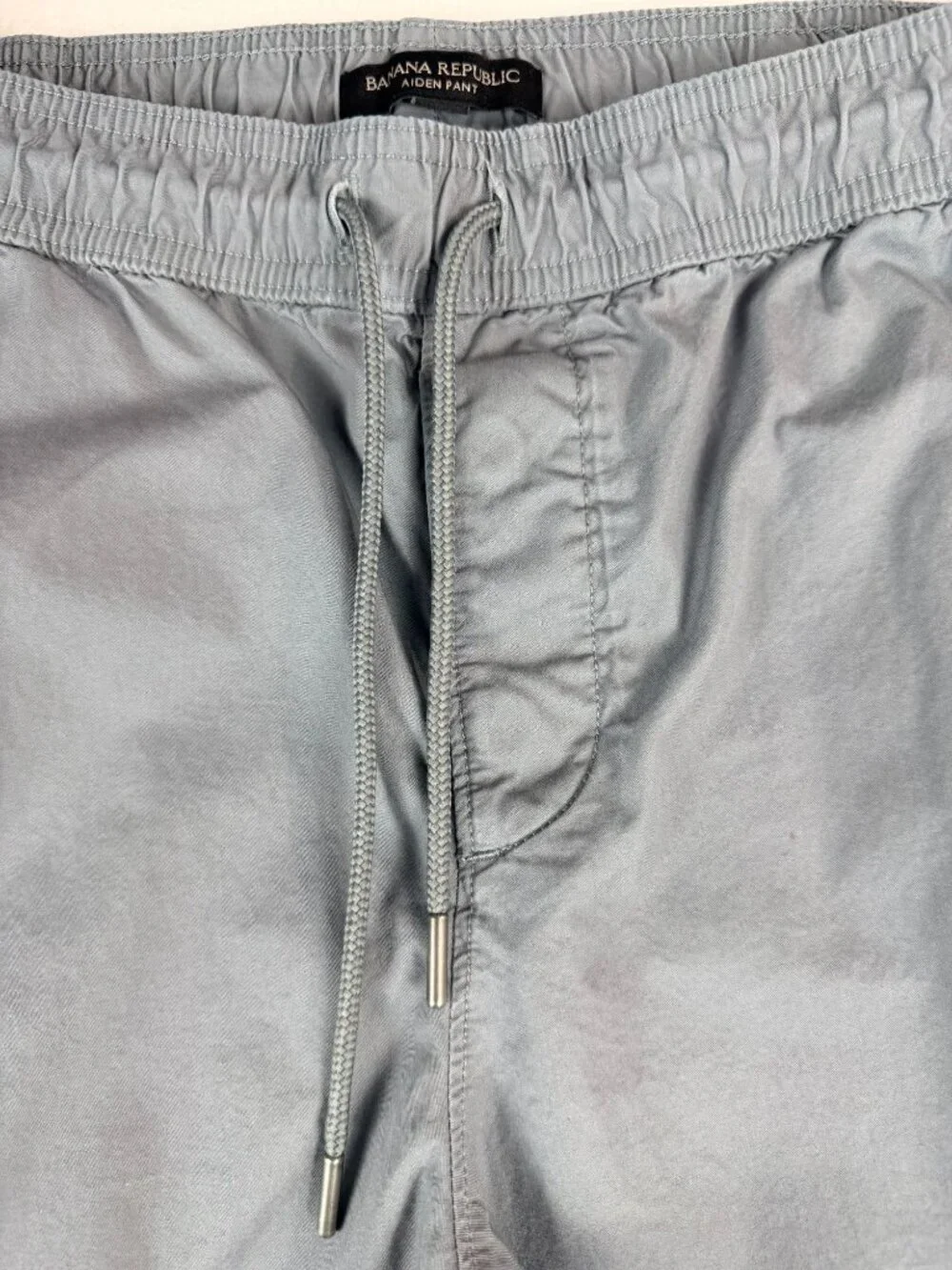 Banana Republic Aiden Pant Jogger Men’s 33x32 Gray Drawstring Cotton Pants